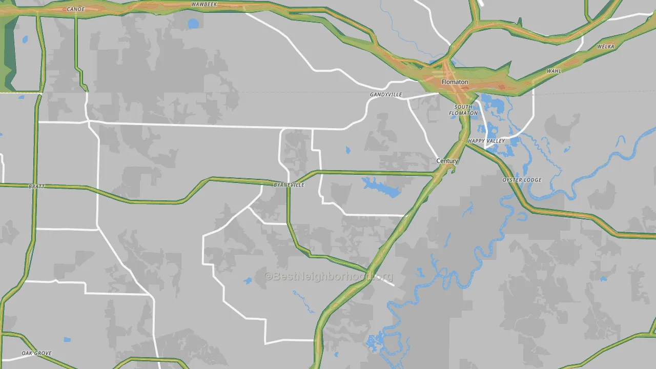Century, FL Map of Noise Levels in Century