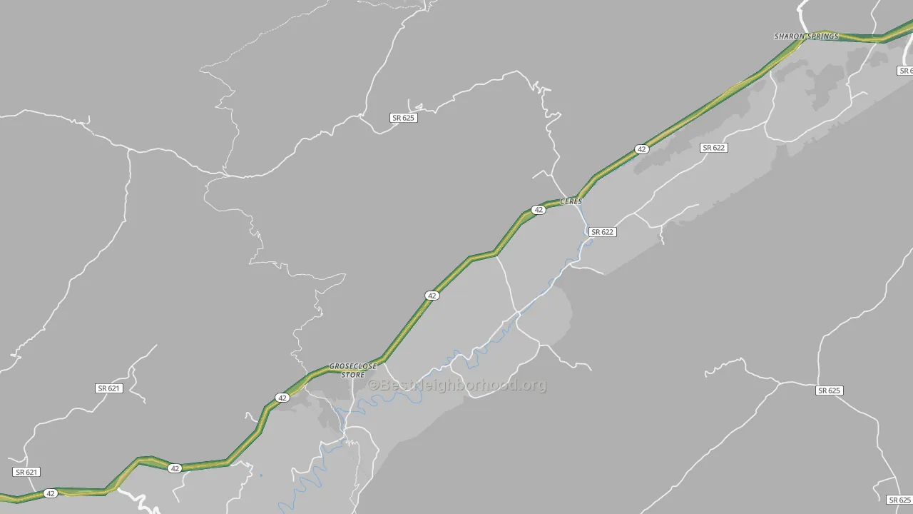 Ceres, VA Map of Noise Levels in Ceres