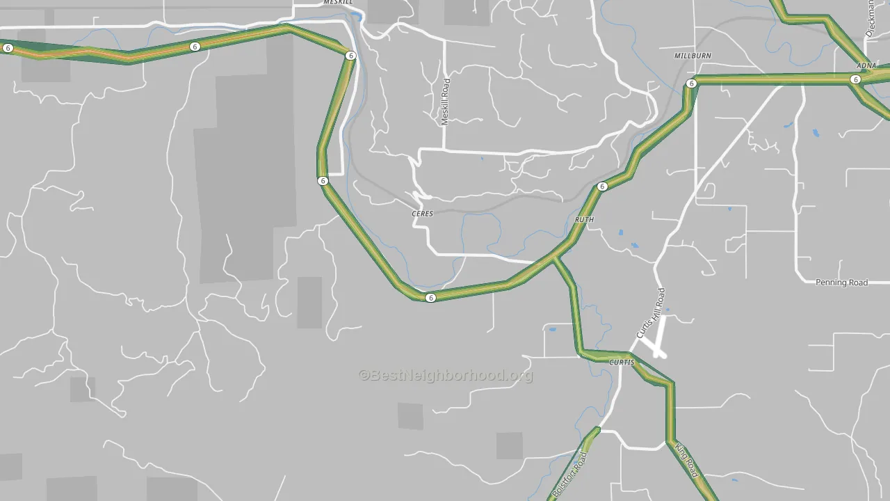 Ceres, WA Map of Noise Levels in Ceres
