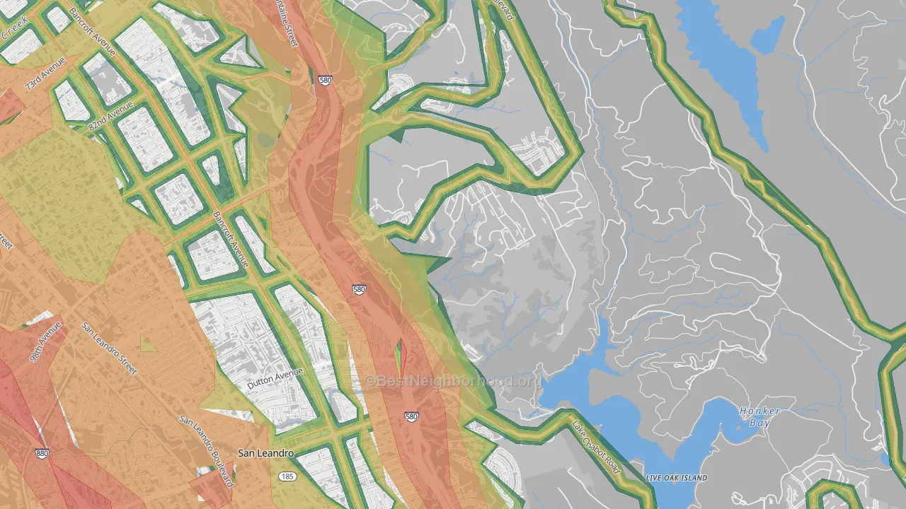 Chabot Park, Oakland, CA Map of Noise Levels in Chabot Park