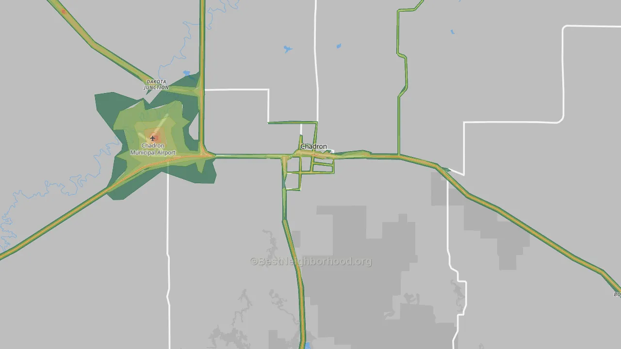 Chadron, NE Map of Noise Levels in Chadron