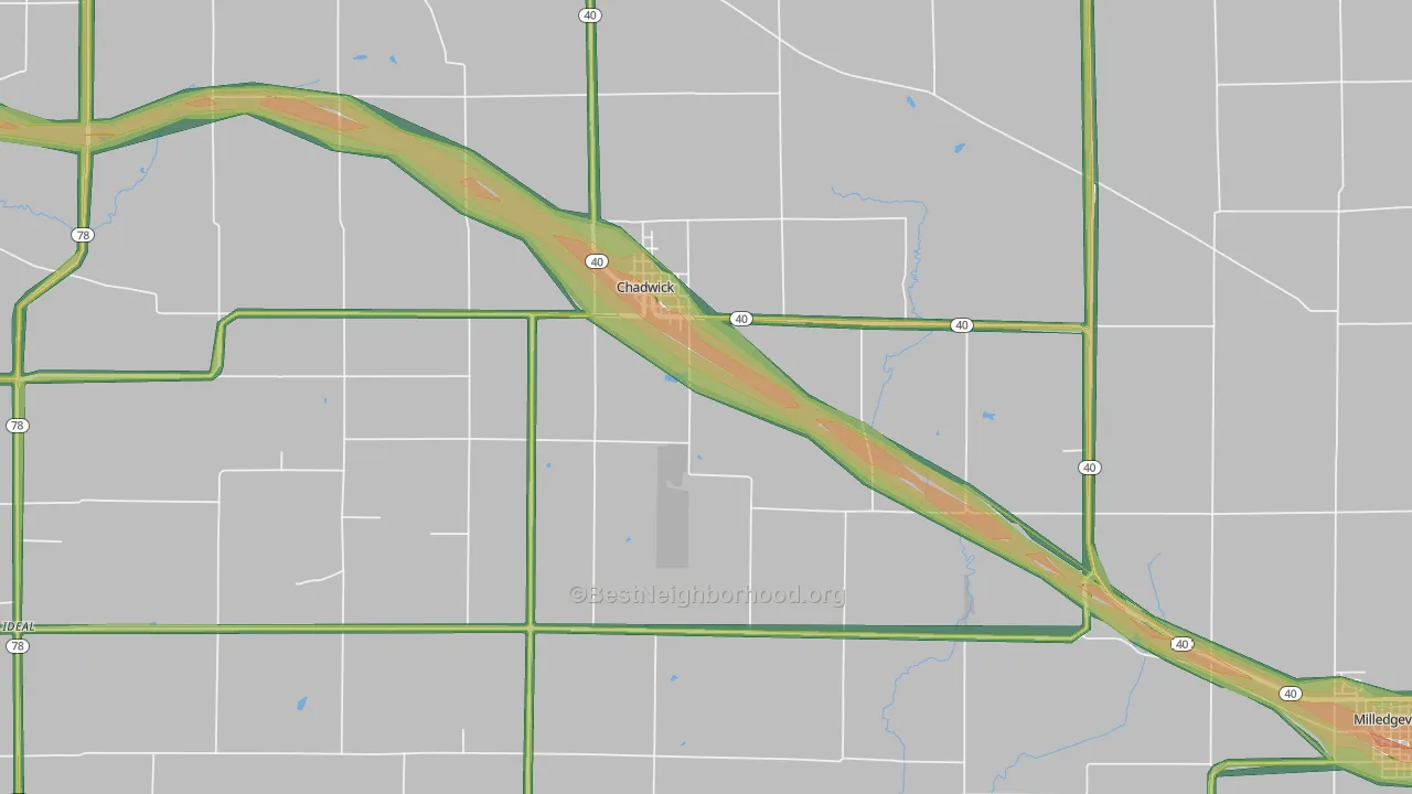 Chadwick, IL Map of Noise Levels in Chadwick
