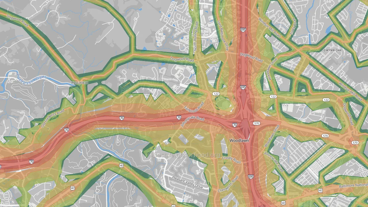 Chadwick Manor, Woodlawn, MD Map of Noise Levels in Chadwick Manor