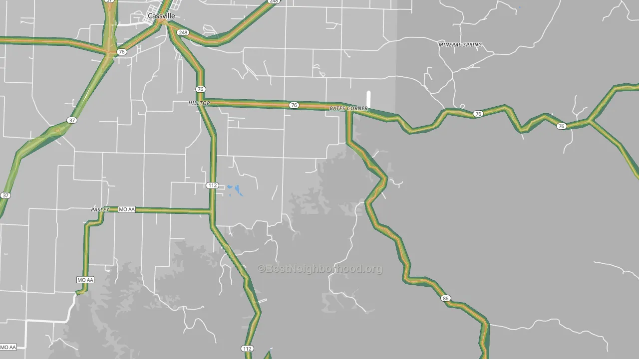 Chain-O-Lakes, MO Map of Noise Levels in Chain-O-Lakes