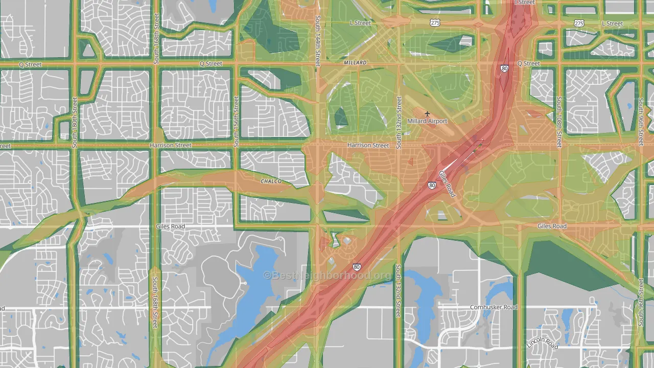 Chalco, NE Map of Noise Levels in Chalco
