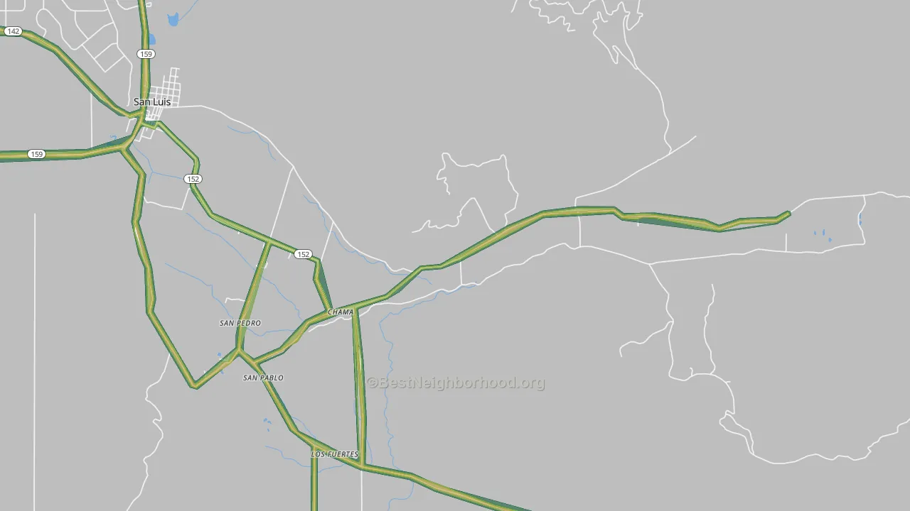 Chama, CO Map of Noise Levels in Chama
