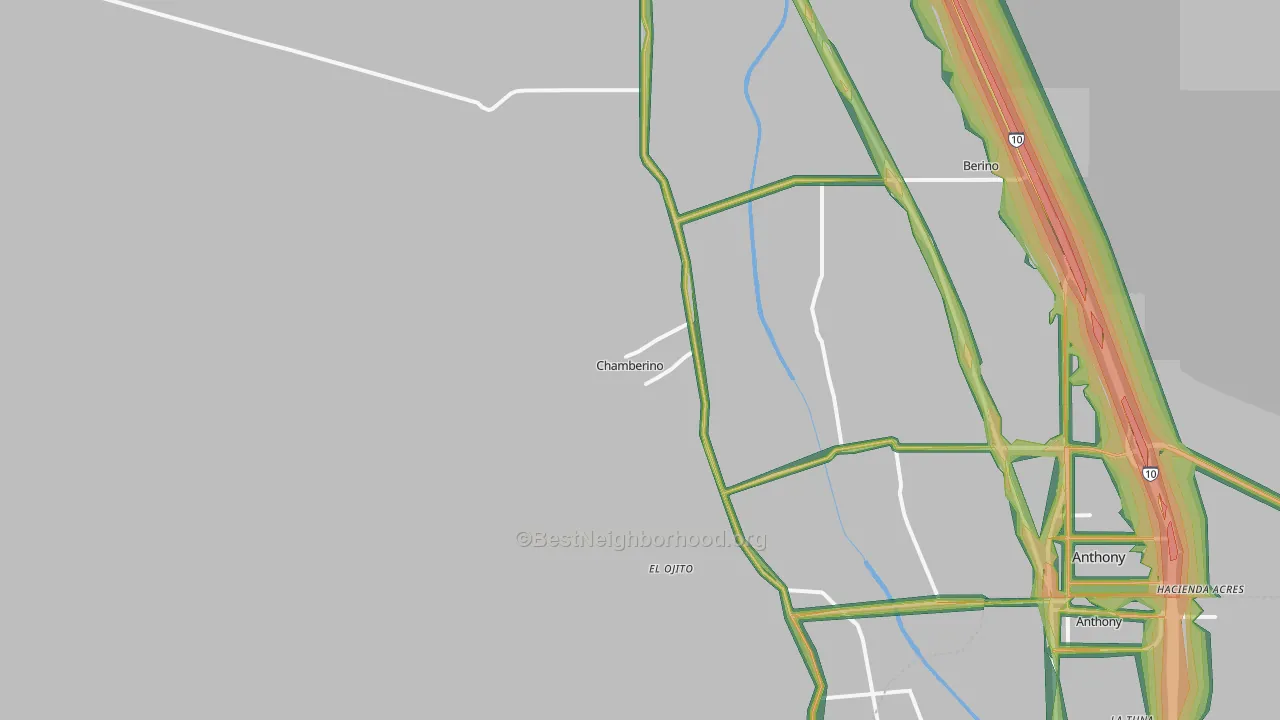 Chamberino, NM Map of Noise Levels in Chamberino