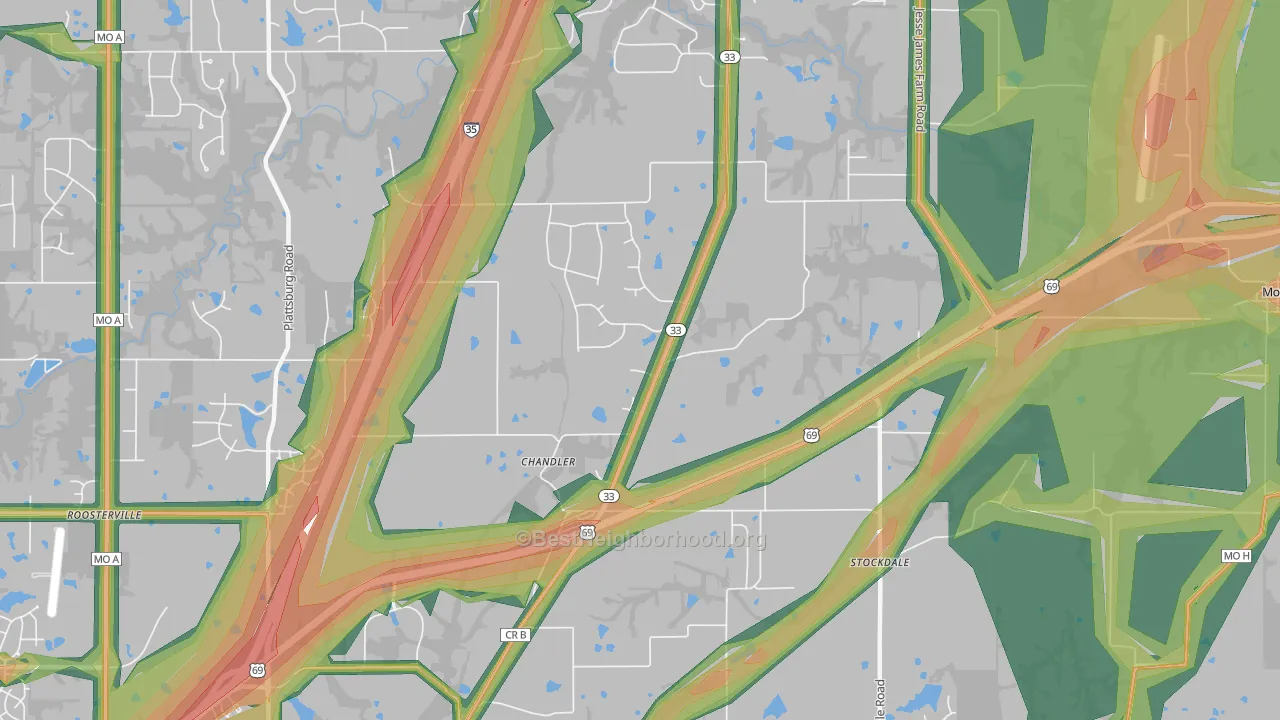 Chandler, MO Map of Noise Levels in Chandler