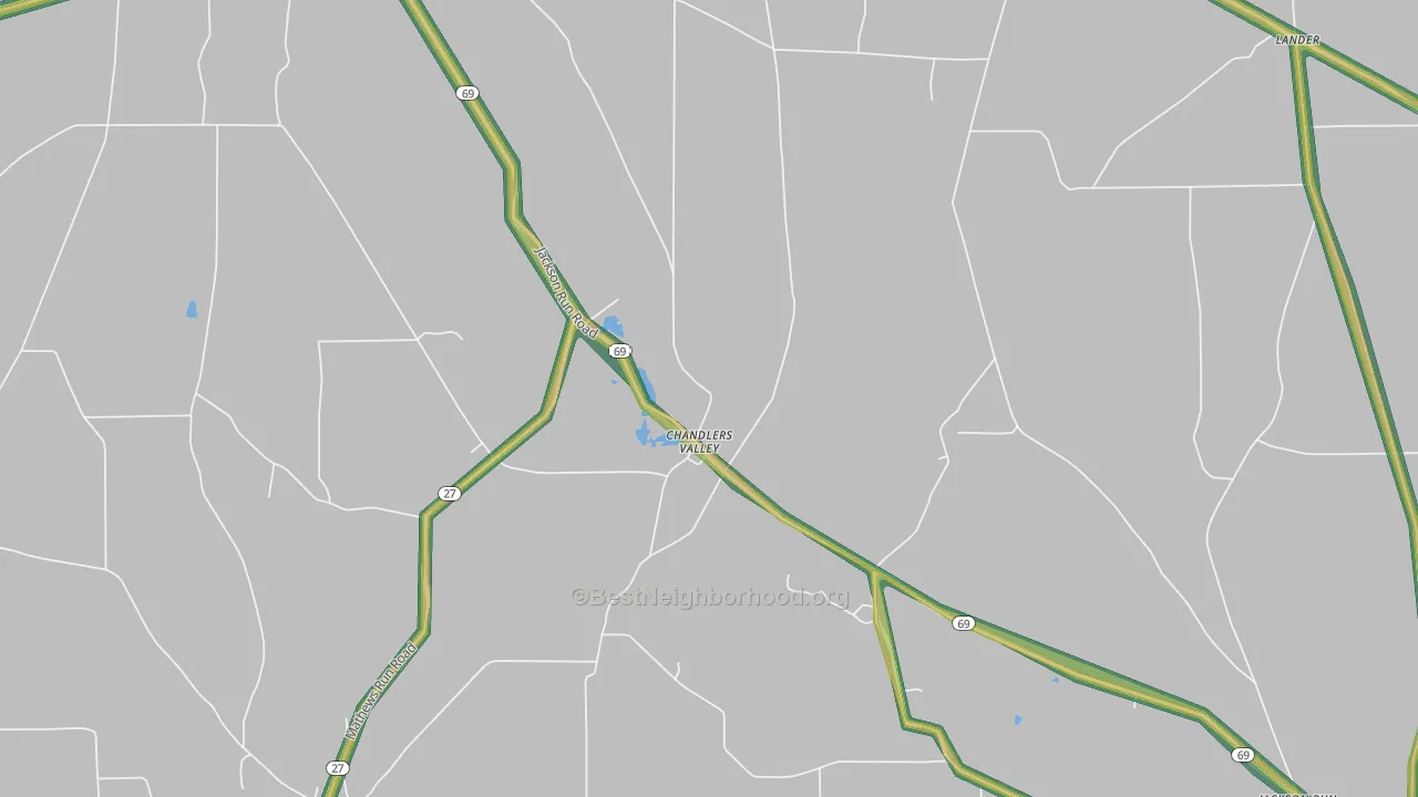 Chandlers Valley, PA Map of Noise Levels in Chandlers Valley