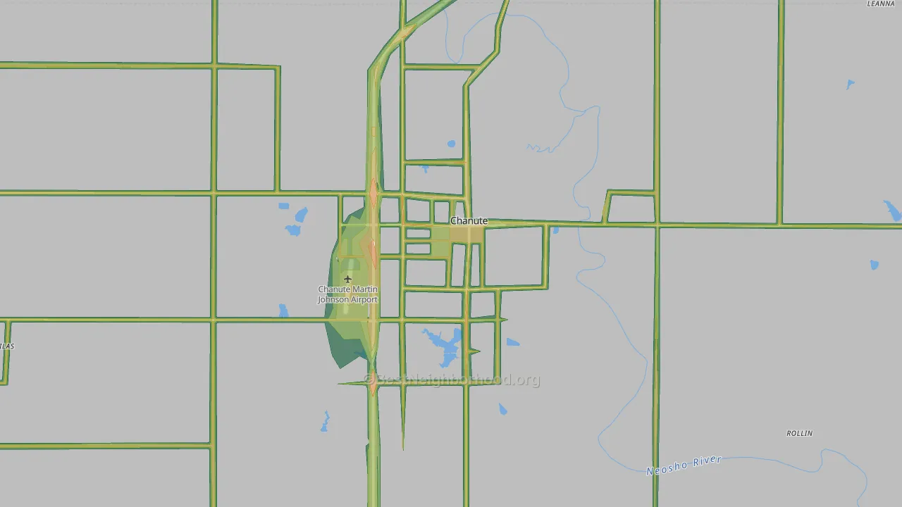 Chanute, KS Map of Noise Levels in Chanute