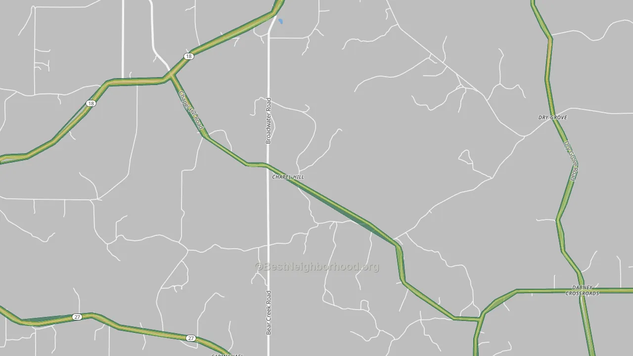Chapel Hill, MS Map of Noise Levels in Chapel Hill