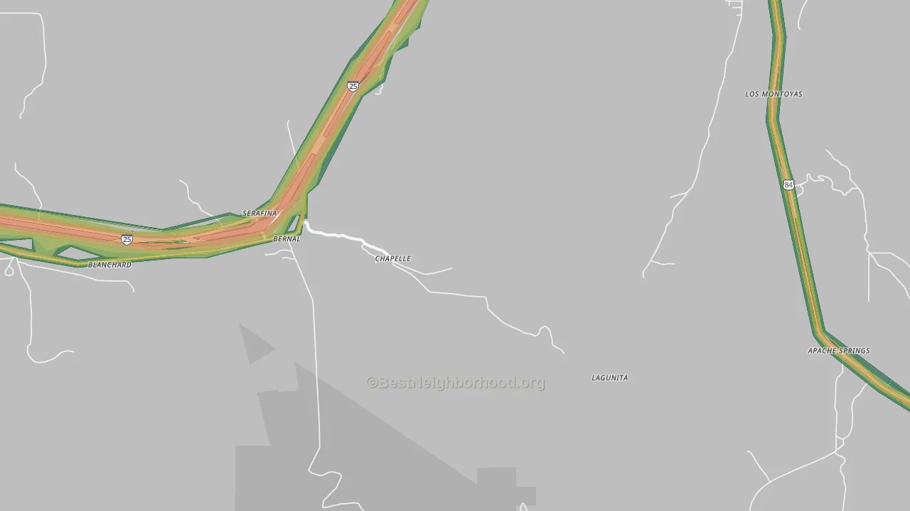 Chapelle, NM Map of Noise Levels in Chapelle