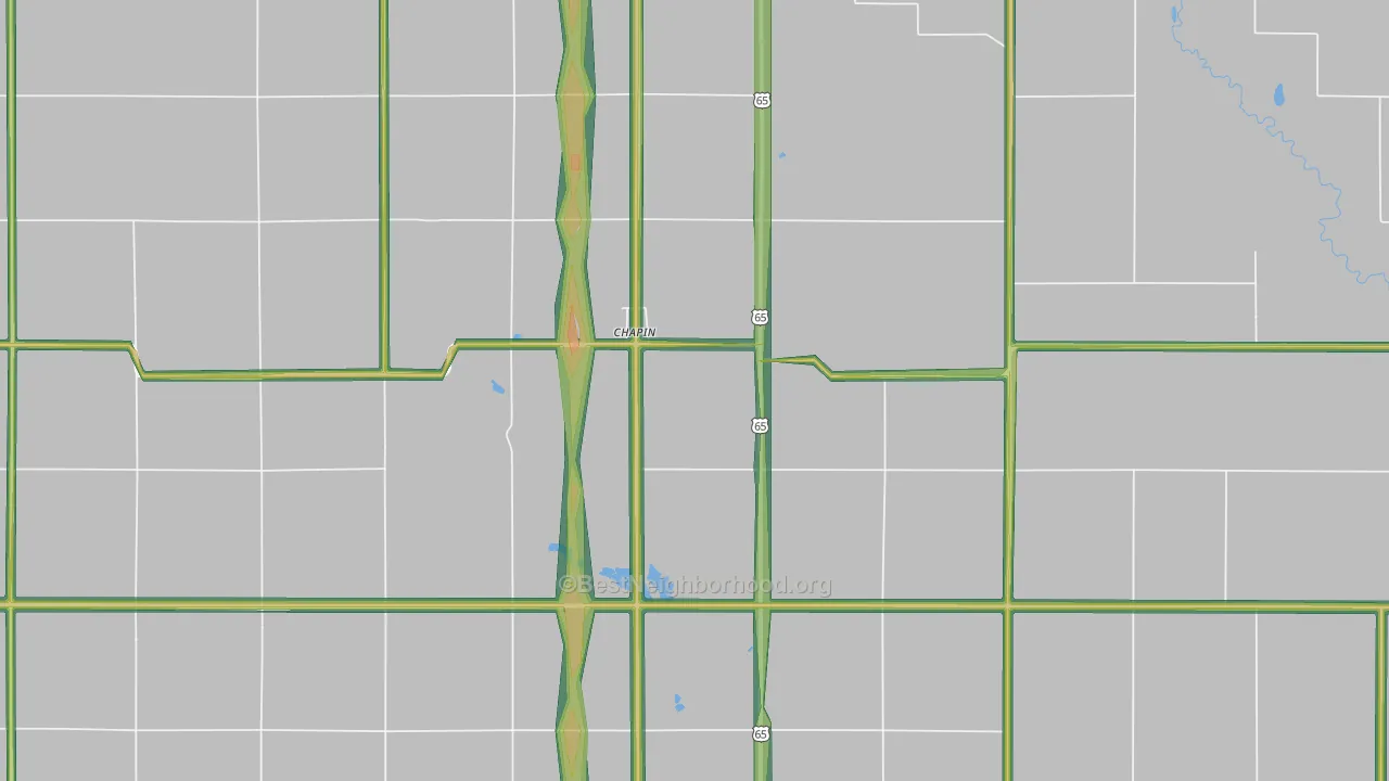 Chapin, IA Map of Noise Levels in Chapin