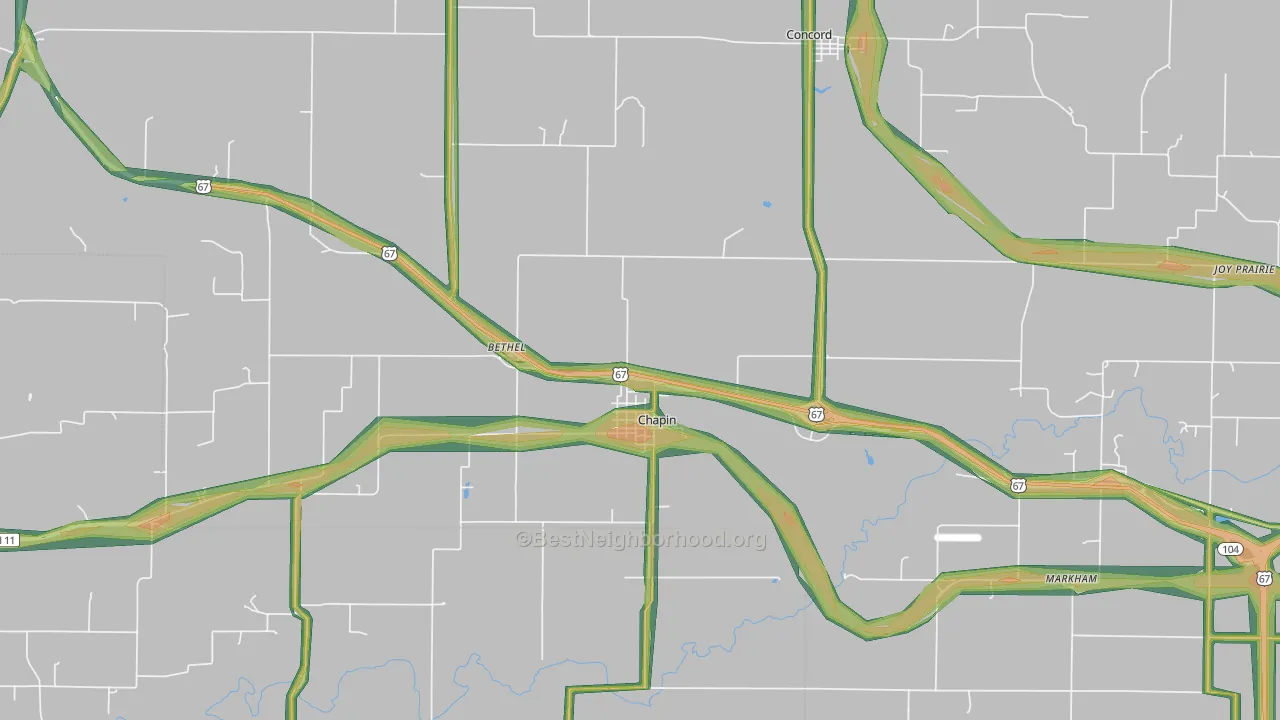Chapin, IL Map of Noise Levels in Chapin