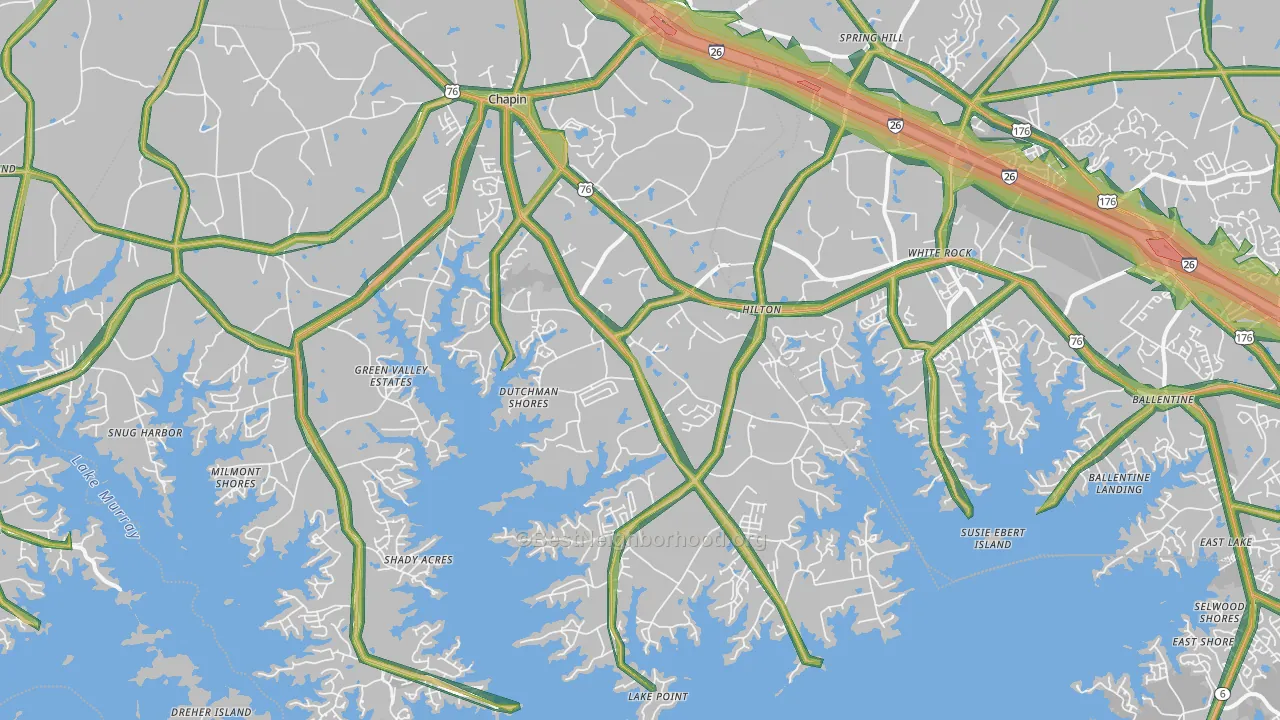 Chapin, SC Map of Noise Levels in Chapin