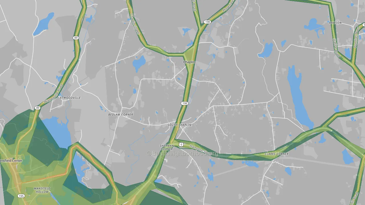 Chaplin, CT Map of Noise Levels in Chaplin