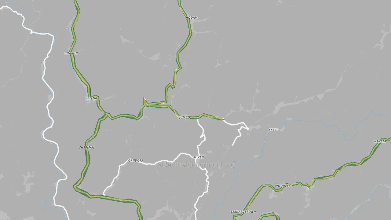 Chapman, WV Map of Noise Levels in Chapman