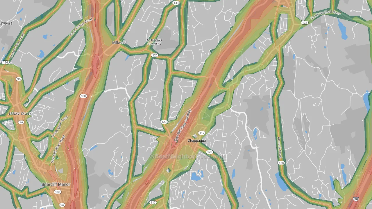 Chappaqua, NY Map of Noise Levels in Chappaqua