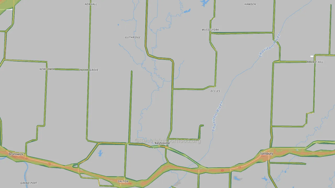 Chariton County, MO Map of Noise Levels in Chariton County