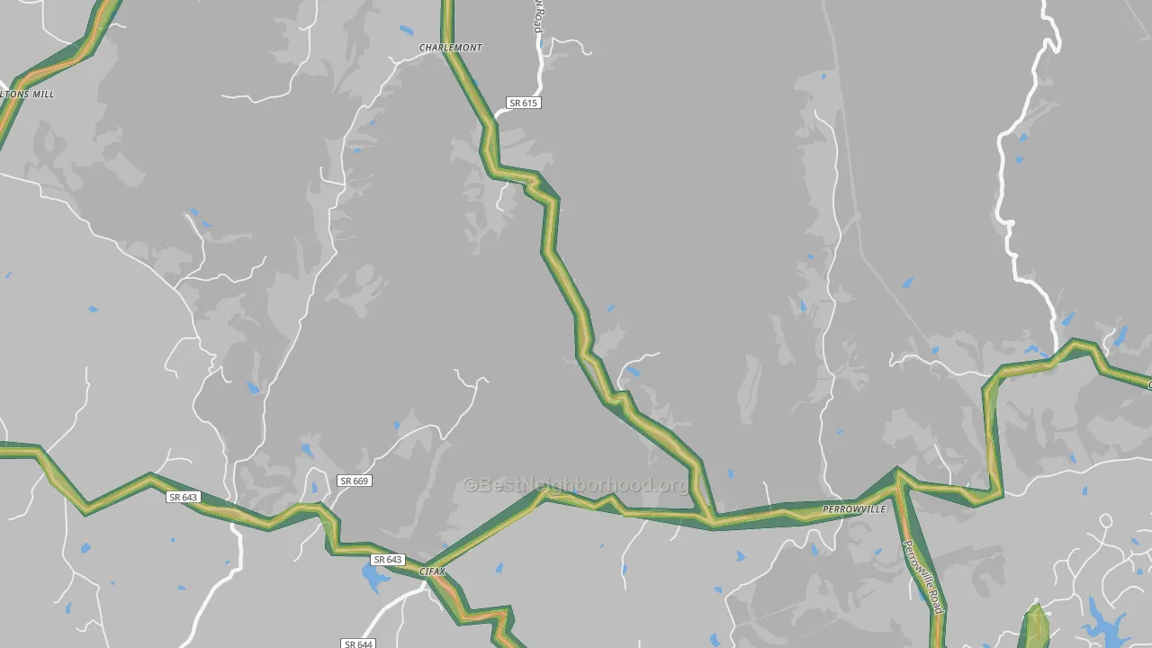 Charlemont, VA Map of Noise Levels in Charlemont