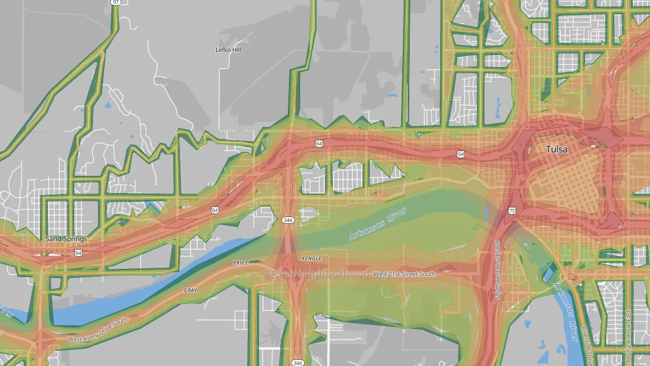 Charles Page, Tulsa, OK Map of Noise Levels in Charles Page