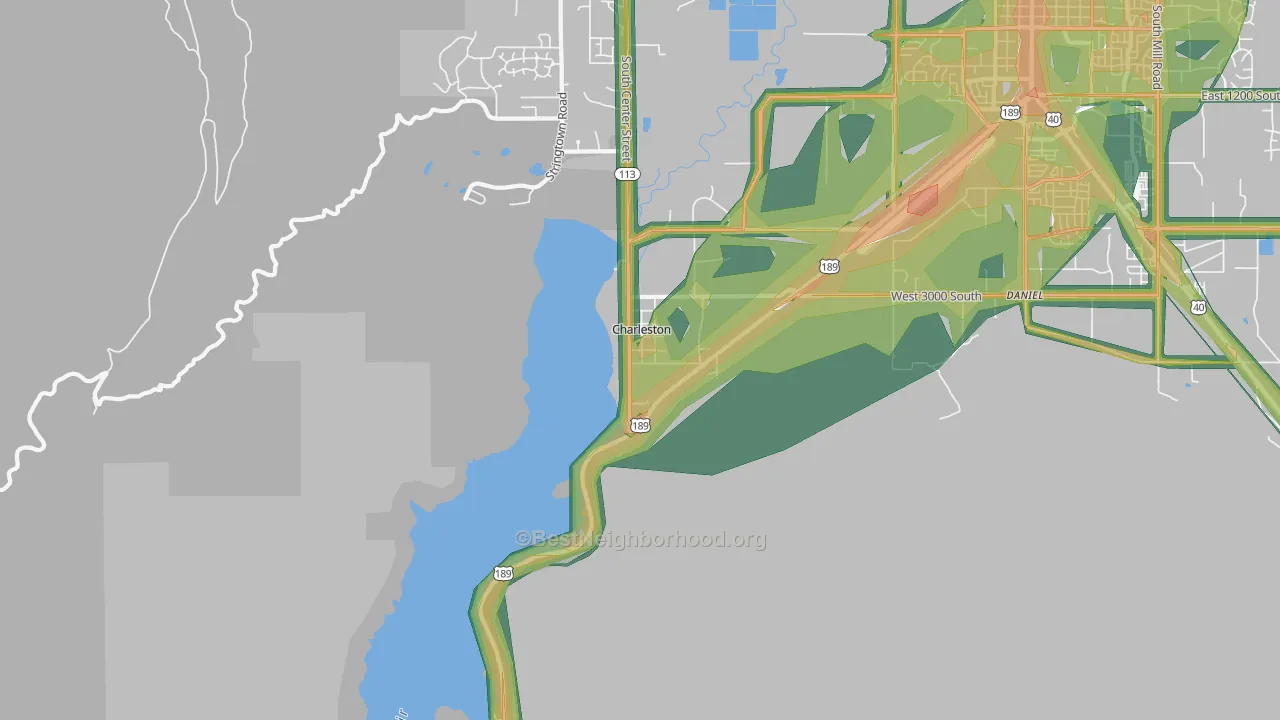 Charleston, UT Map of Noise Levels in Charleston