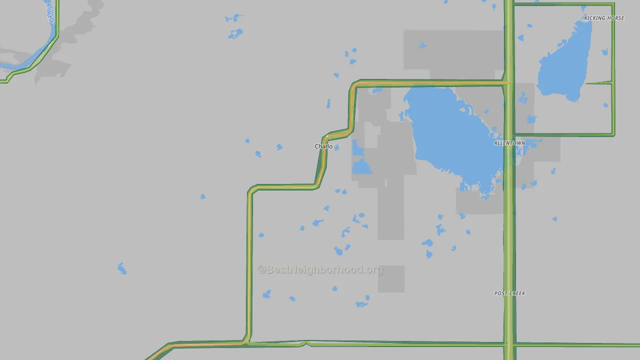 Charlo, MT Map of Noise Levels in Charlo