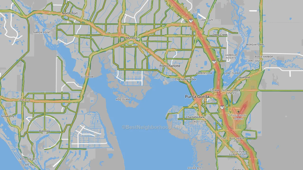 Charlotte County, FL Map of Noise Levels in Charlotte County
