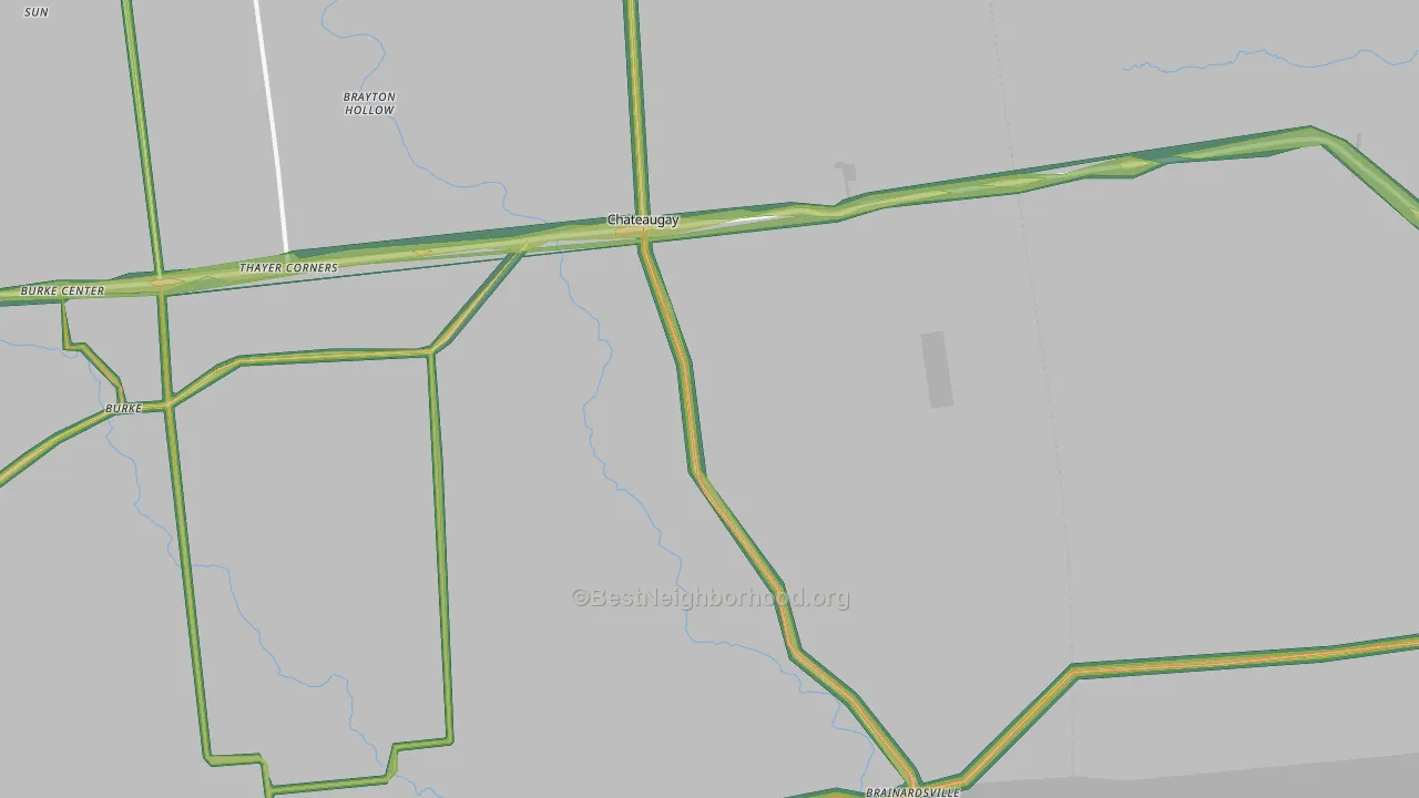 Chateaugay, NY Map of Noise Levels in Chateaugay