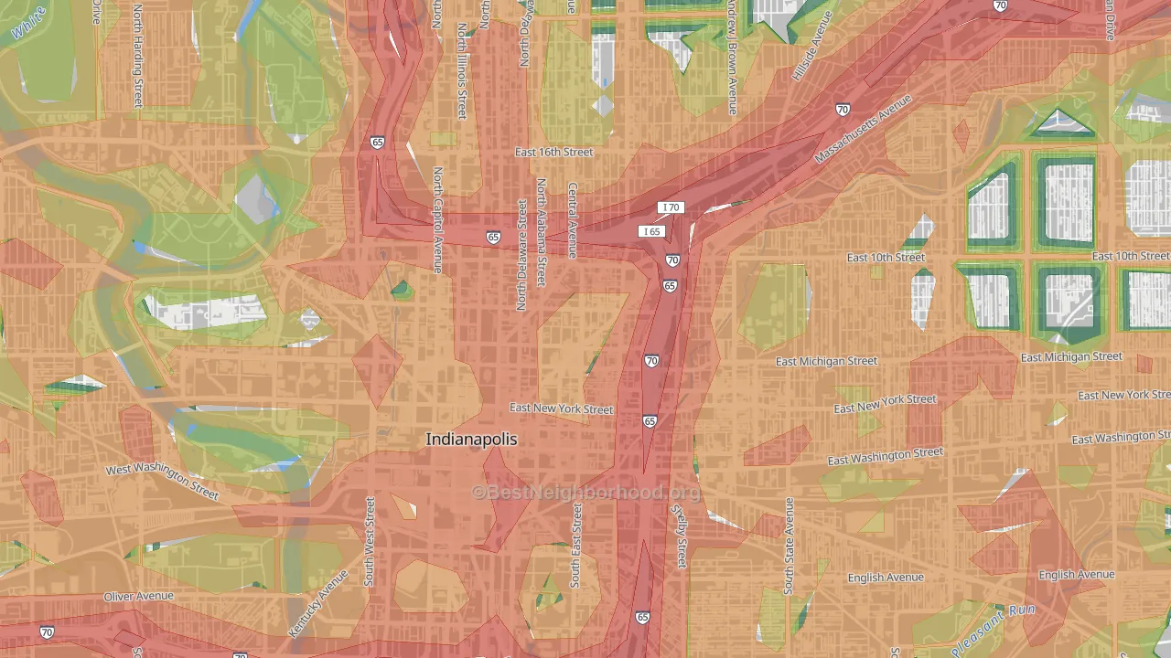 Chatham-Arch, Indianapolis, IN Map of Noise Levels in Chatham-Arch
