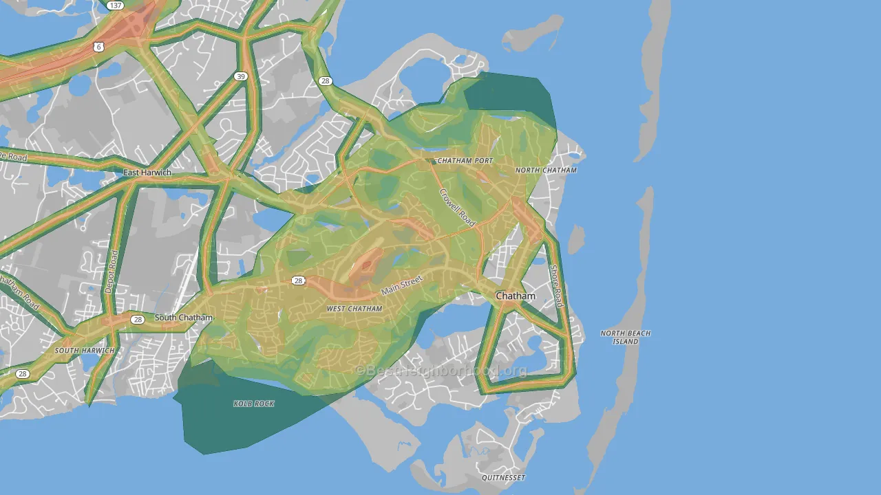 Chatham, MA Map of Noise Levels in Chatham