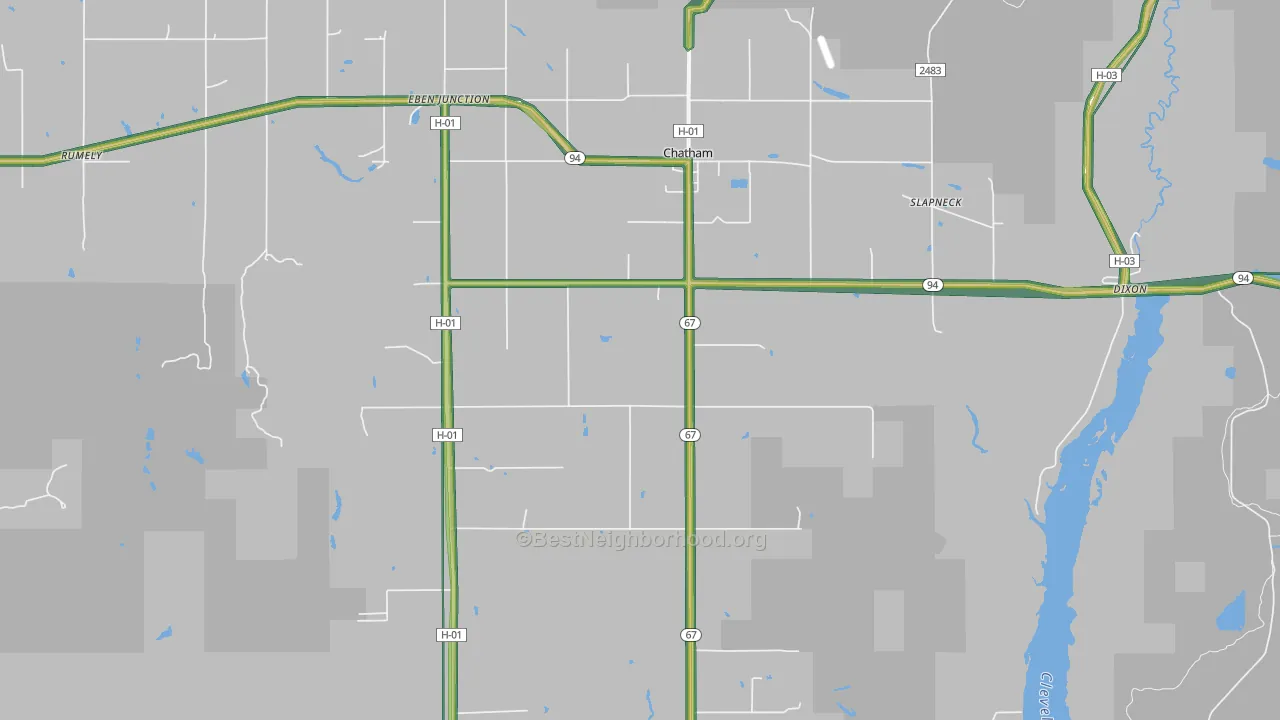 Chatham, MI Map of Noise Levels in Chatham
