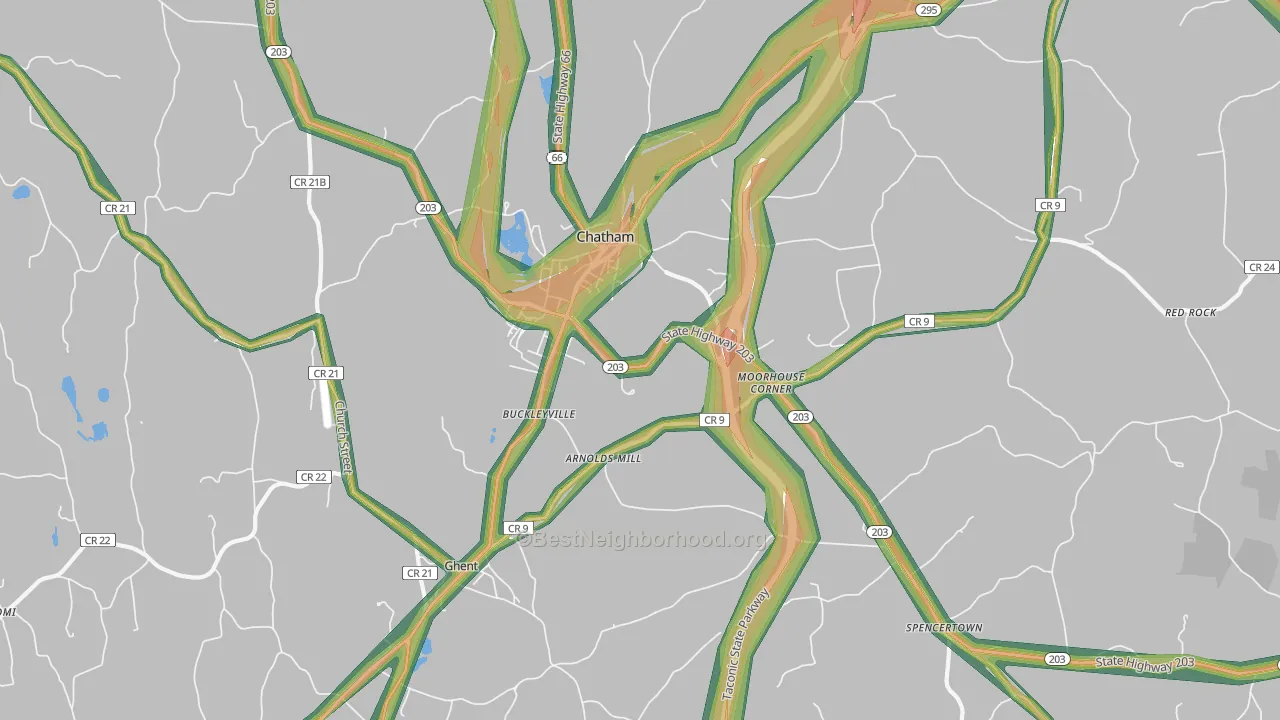 Chatham, NY Map of Noise Levels in Chatham