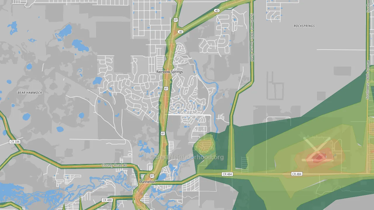 Chatmar, FL Map of Noise Levels in Chatmar