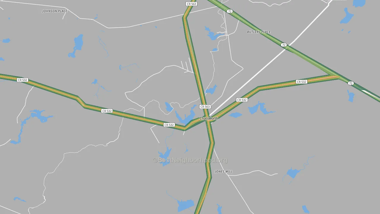 Chatsworth, NJ Map of Noise Levels in Chatsworth