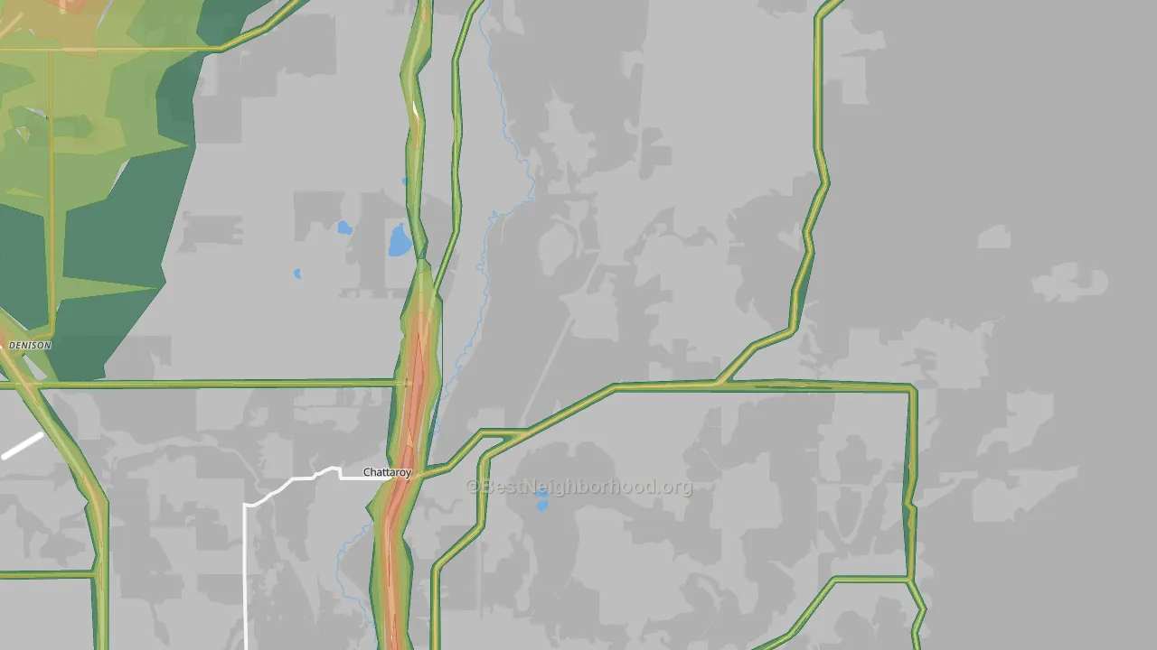 Chattaroy, WA Map of Noise Levels in Chattaroy