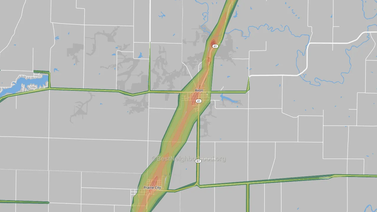 Checkrow, IL Map of Noise Levels in Checkrow