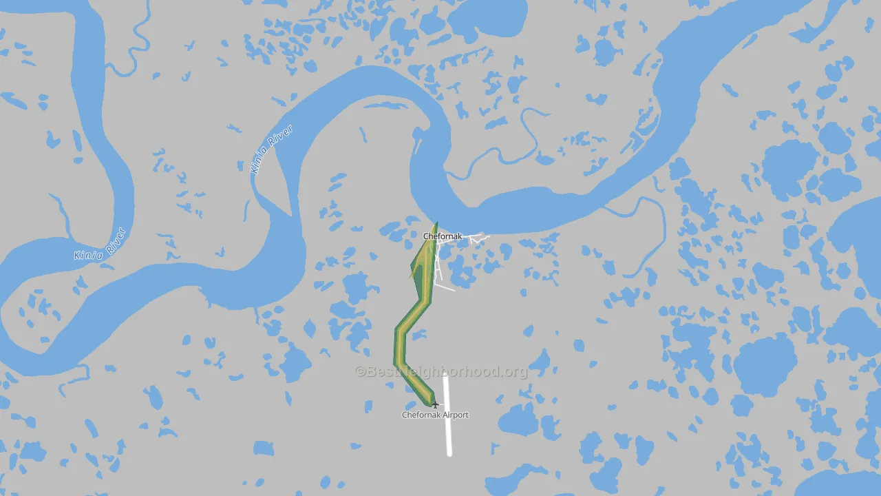 Chefornak, AK Map of Noise Levels in Chefornak