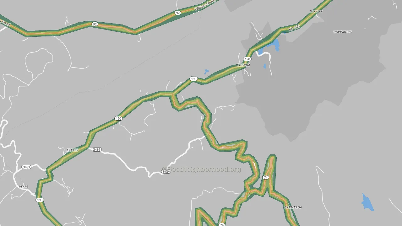 Chenoa, KY Map of Noise Levels in Chenoa