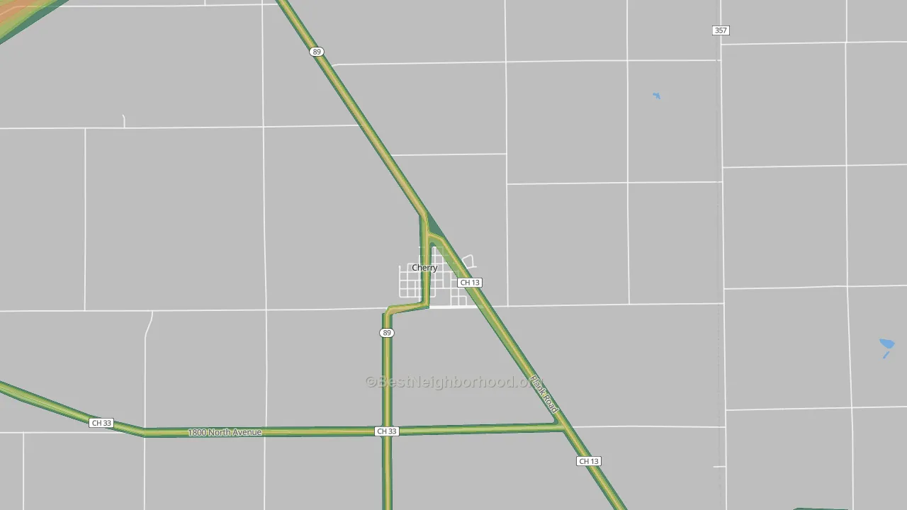 Cherry, IL Map of Noise Levels in Cherry