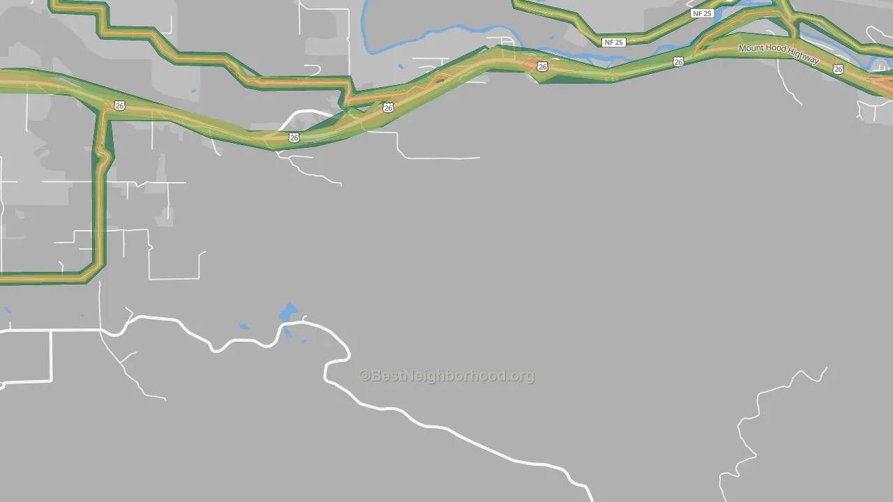 Cherryville, OR Map of Noise Levels in Cherryville