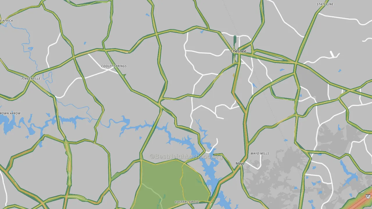Chesnee, SC Map of Noise Levels in Chesnee