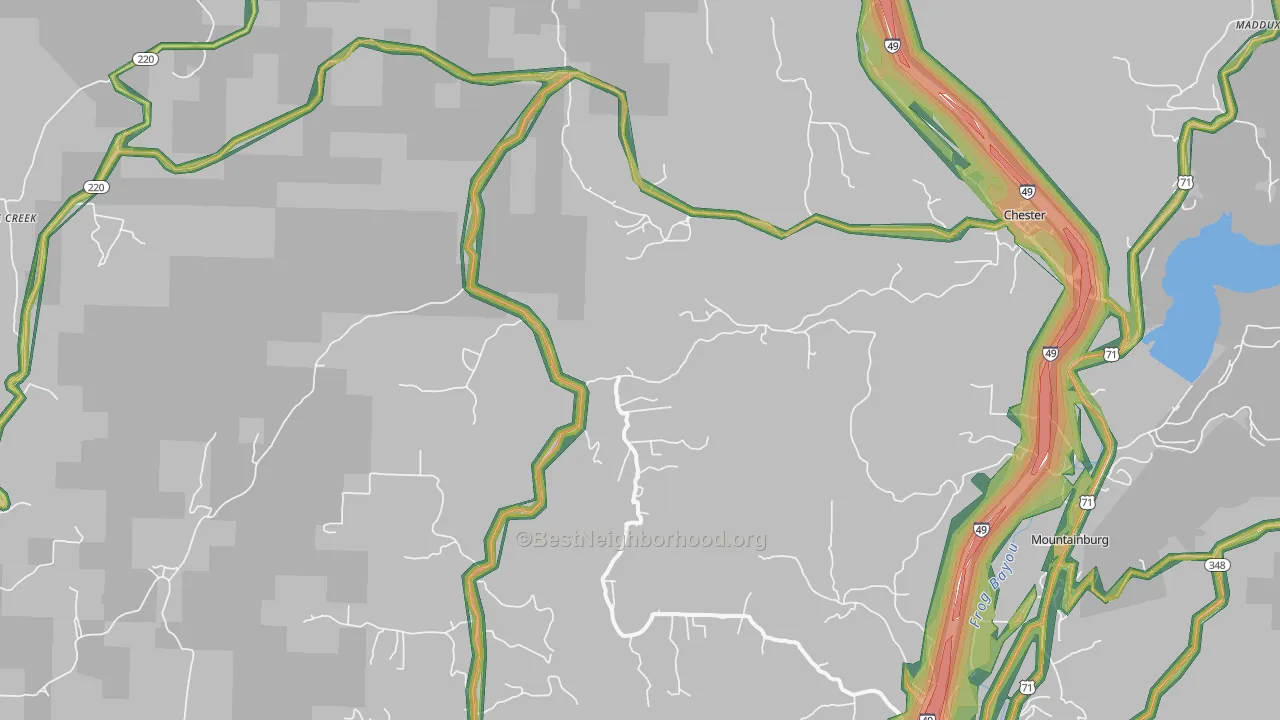 Chester, AR Map of Noise Levels in Chester
