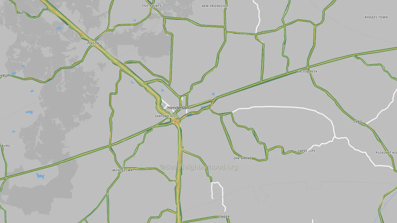 Chester County, TN Map of Noise Levels in Chester County