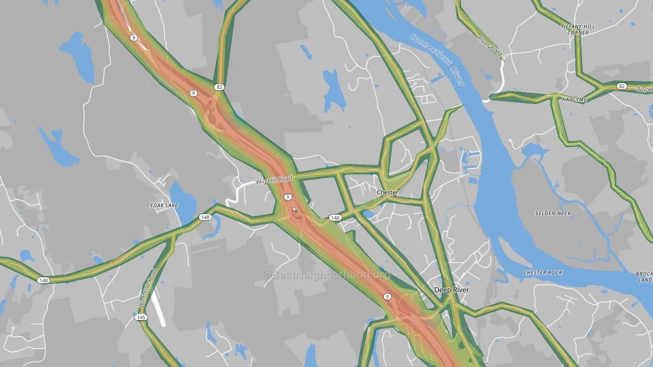 Chester, CT Map of Noise Levels in Chester