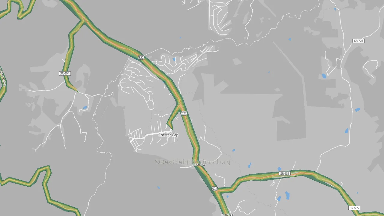 Chester Gap, VA Map of Noise Levels in Chester Gap