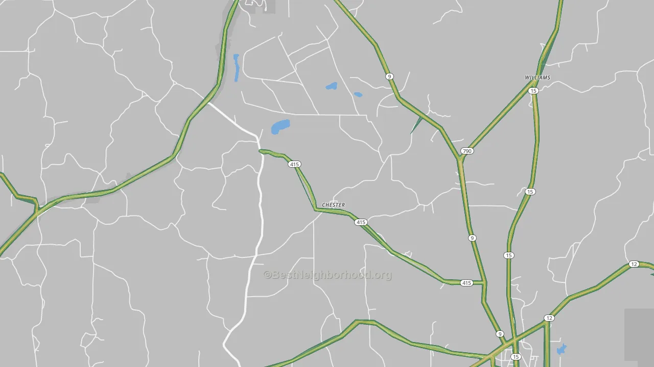 Chester, MS Map of Noise Levels in Chester