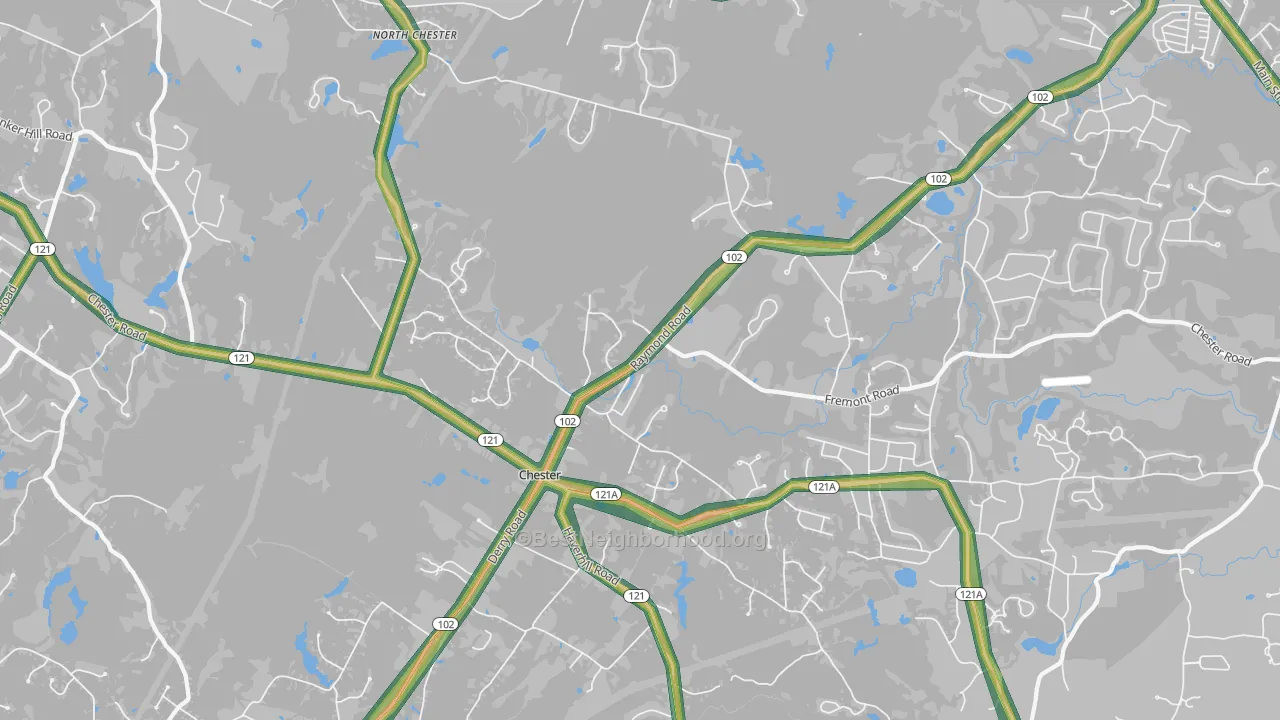 Chester, NH Map of Noise Levels in Chester