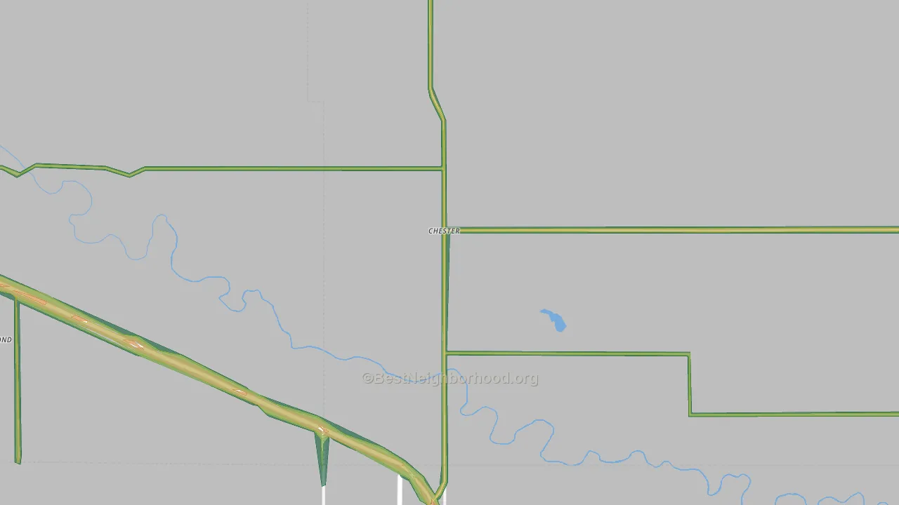 Chester, OK Map of Noise Levels in Chester