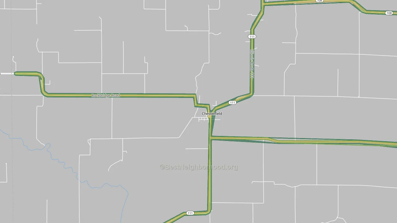 Chesterfield, IL Map of Noise Levels in Chesterfield